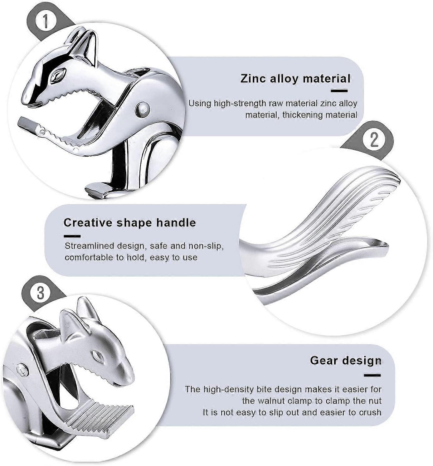 Nutcracker, Nutcracker Walnuts, Zinc Die-Cast, Effort-Saving Opening Nuts