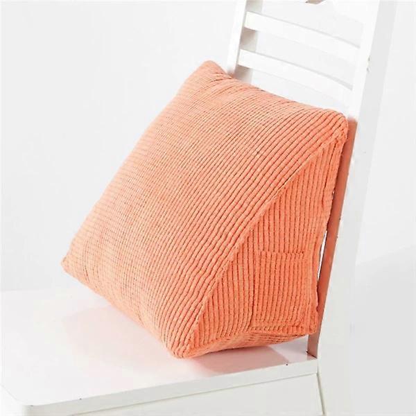 Triangle Pillow Comfortable Reading Pillow Lumbar Rest Cushion with Zipper Pocket