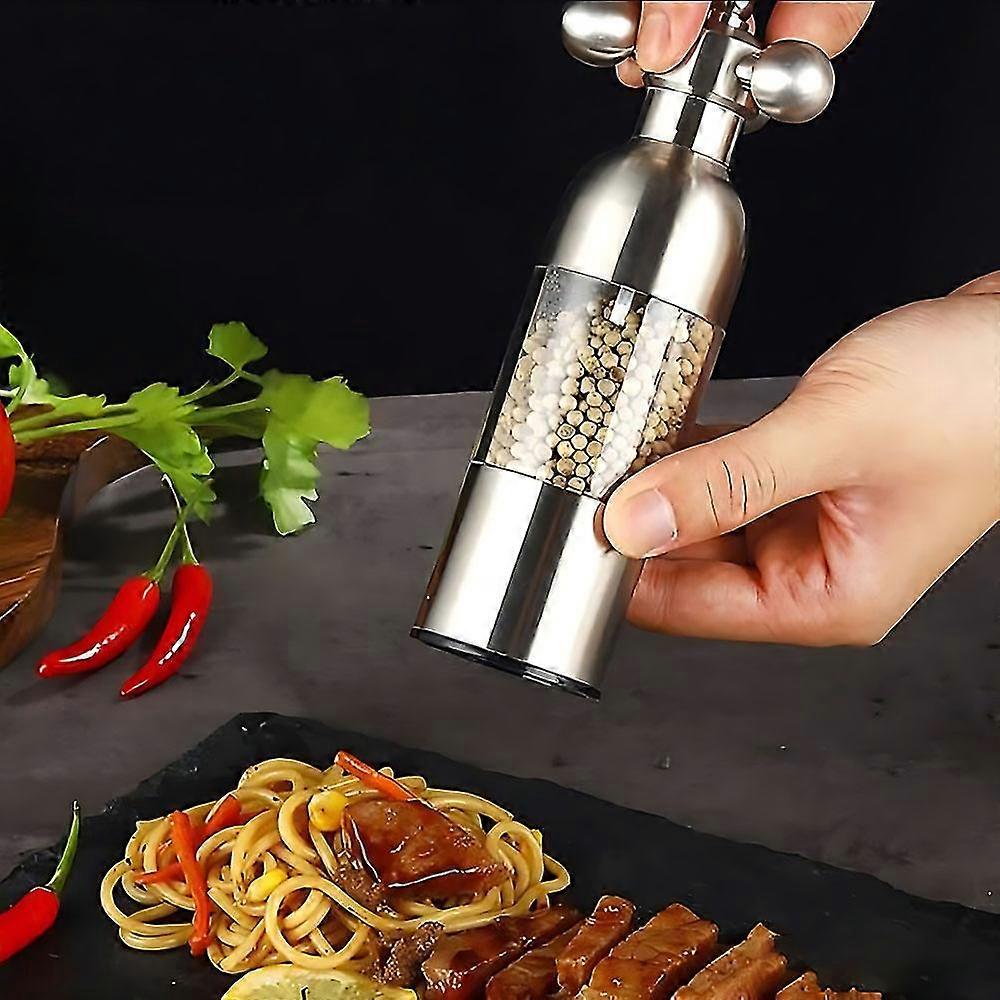 Pepper Grinder Salt Shaker, Kitchen Stainless Steel Salt Pepper Grinders Hand-made Adjustable 2024 HOT