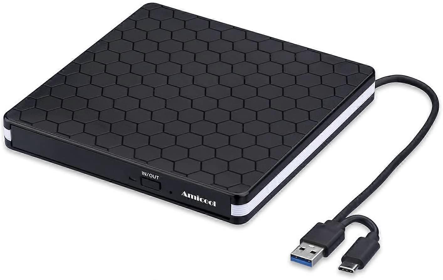 Amicool USB 0 Type-C CD DVD RW Optisk stasjon - Ekstern DVD-stasjon