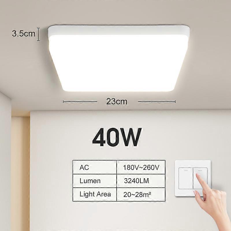 Firkantede taklamper Glans Moderne taklampe Nøytral / kald / varm hvit fjernkontroll LED taklampe for soverom stue