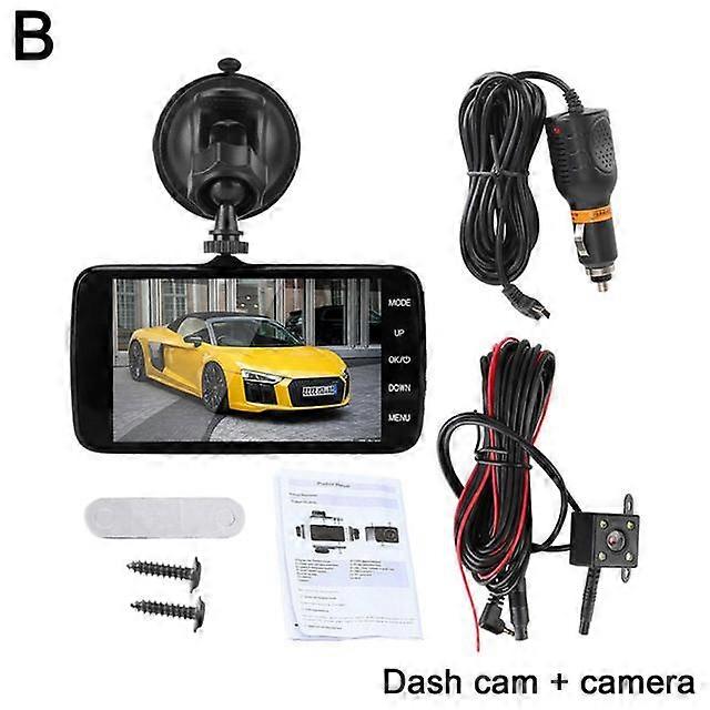 Dvr Dash 4 pollici Camera Cam Full Video Recorder Registrator Auto Dual Cameras per In Dashcam Vehicle Nero Dvr Car C H9c2