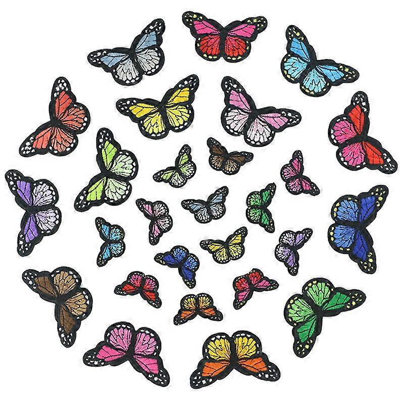 27 butterfly embroidered iron-on patches