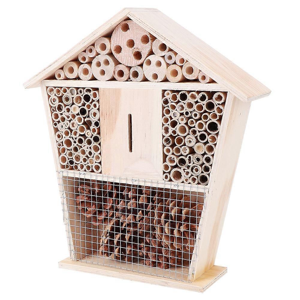 ガーデニング木製昆虫スモールハウスシェルターネスティング手工芸品装飾互換ミツバチバグ