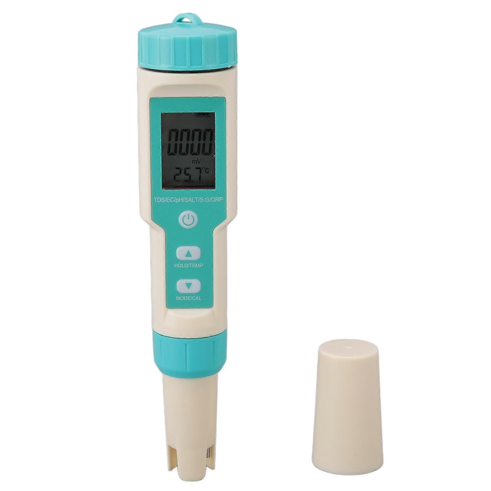Water Quality Meter ORP PH TDS TEMP EC Salinity SG 7 in 1 Accurate Digital Water Testing Pen with Powder