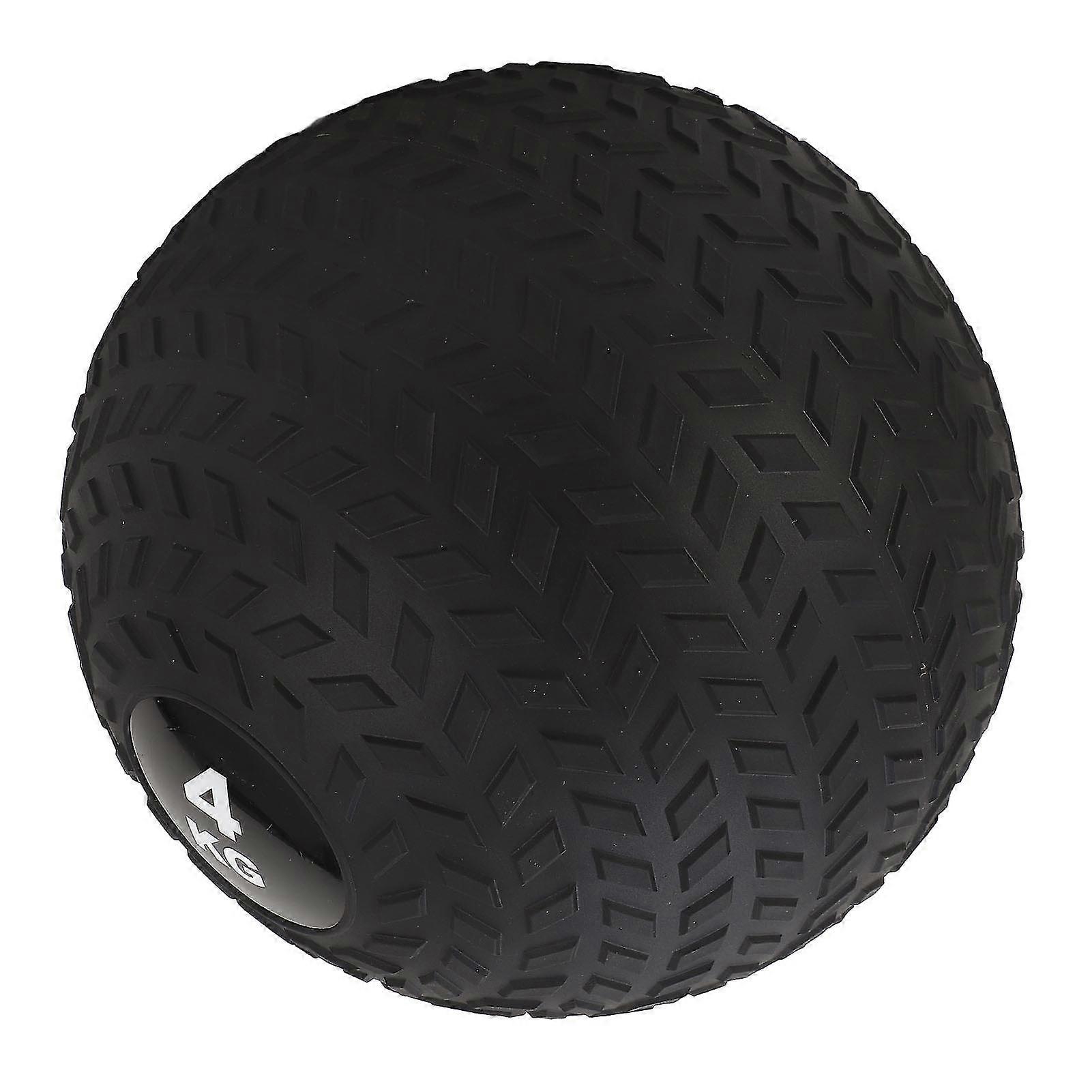 Black PVC Medicine Ball - 4KG for Physical Training, Slamming, Bouncing, Throwing