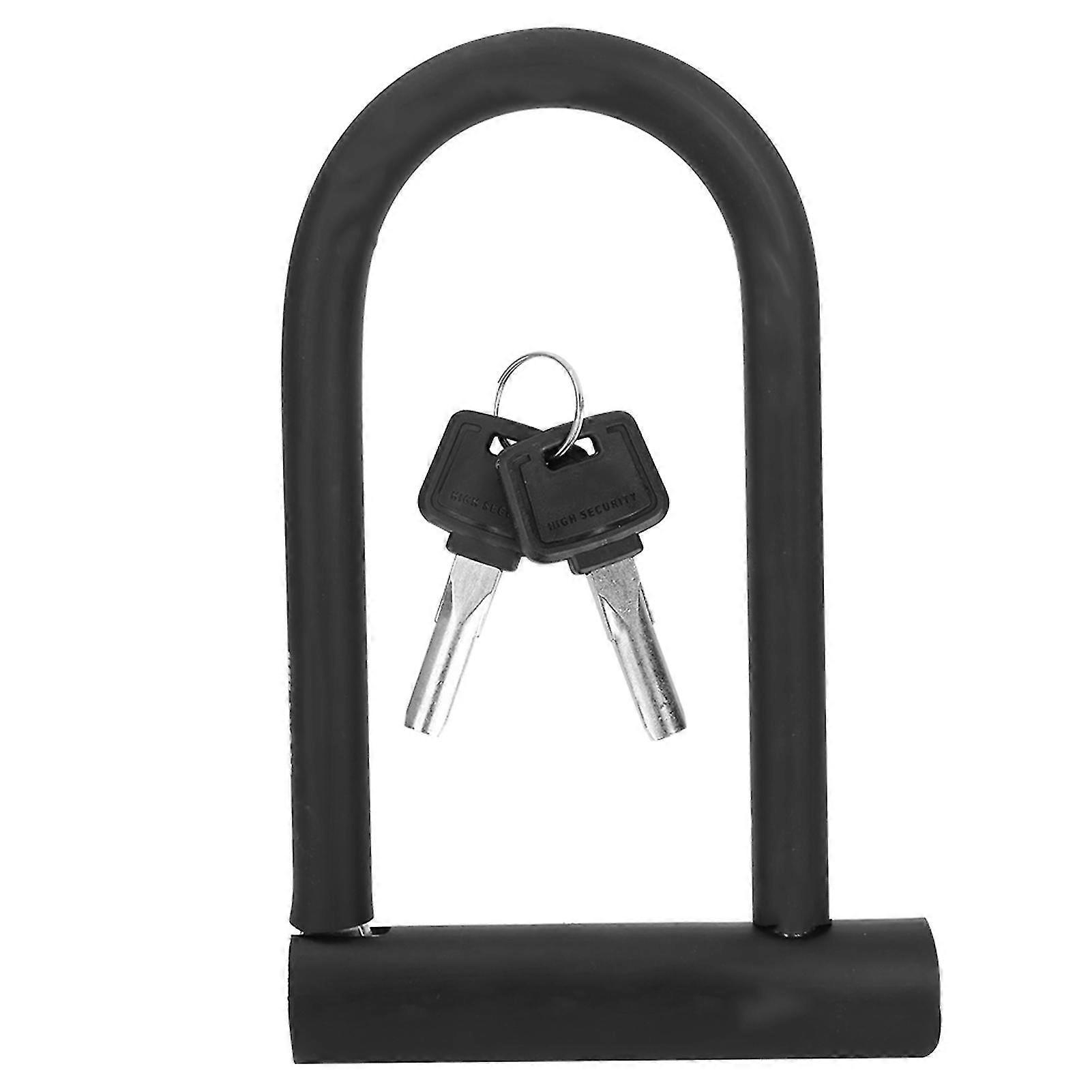 Anti-Theft U-Shaped Bicycle Lock - Rustproof Steel, Pure Copper Core - Black (310)