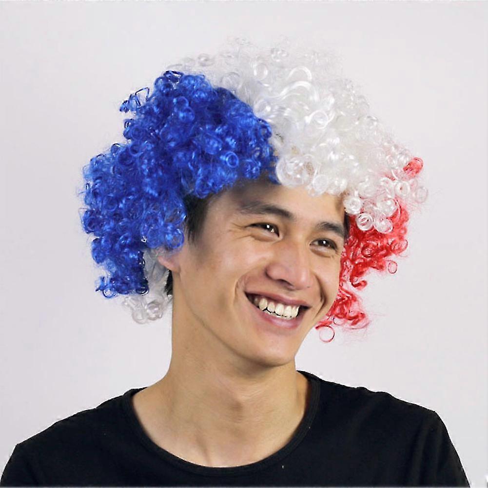 European Cup World Cup Fluffy Head Wig Funny Flag Color Head Cover For Holiday