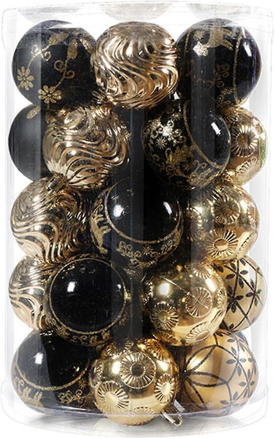 Sort guld julekugler (34 stk)