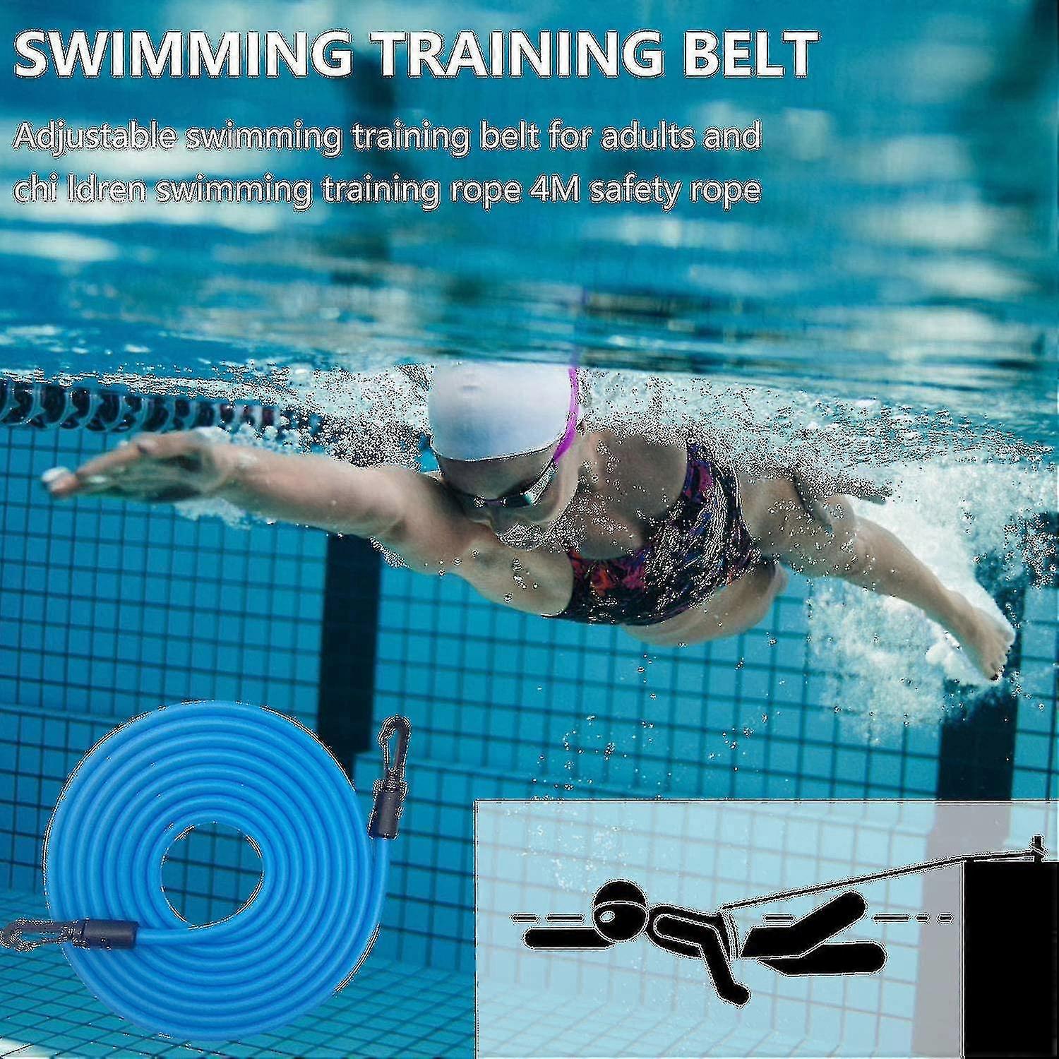 4m Pool Simband Justerbar Simtränare Simmotståndsband För Barn Vuxna - G