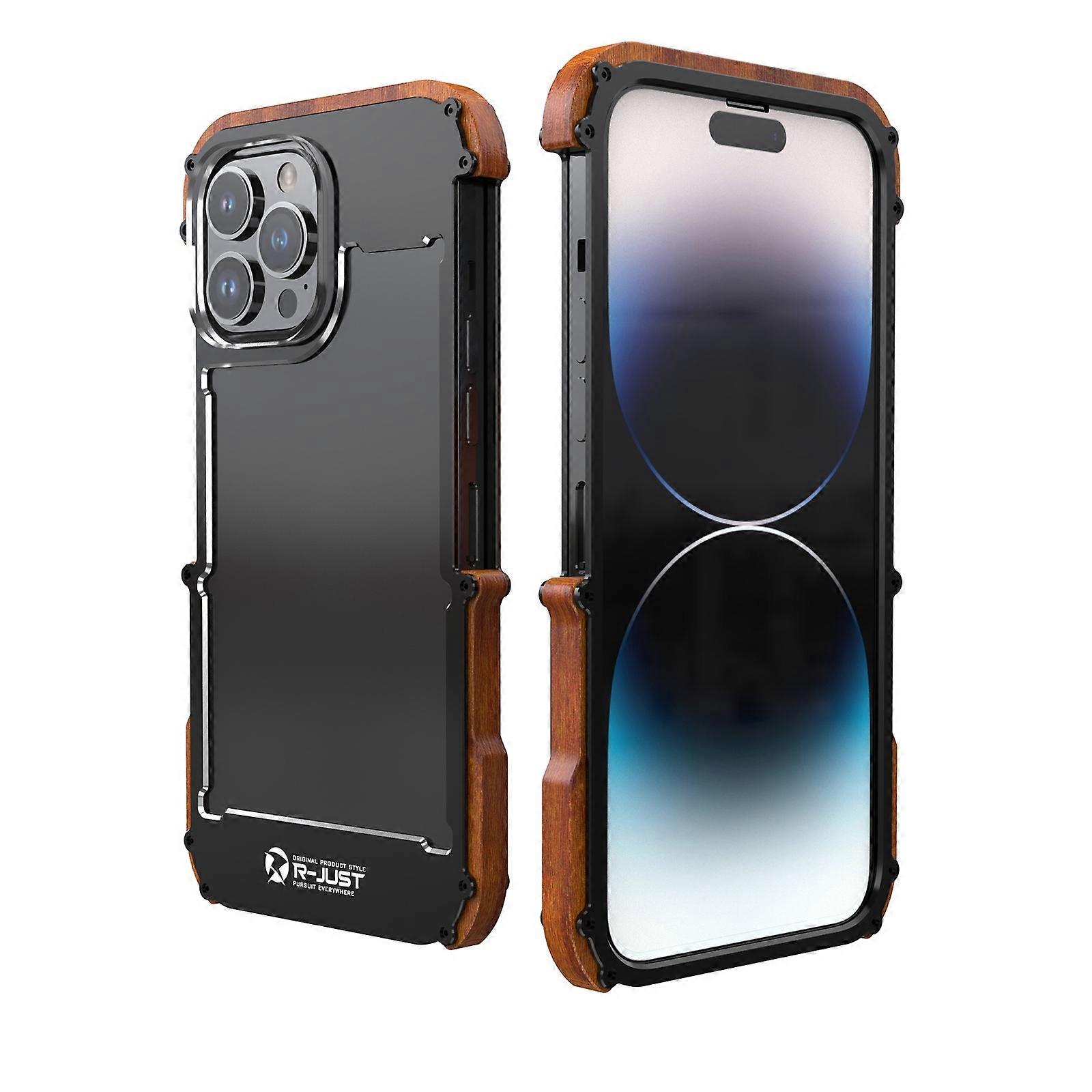 Metal + Wood Case For iPhone 14 Pro For iPhone 14 Pro