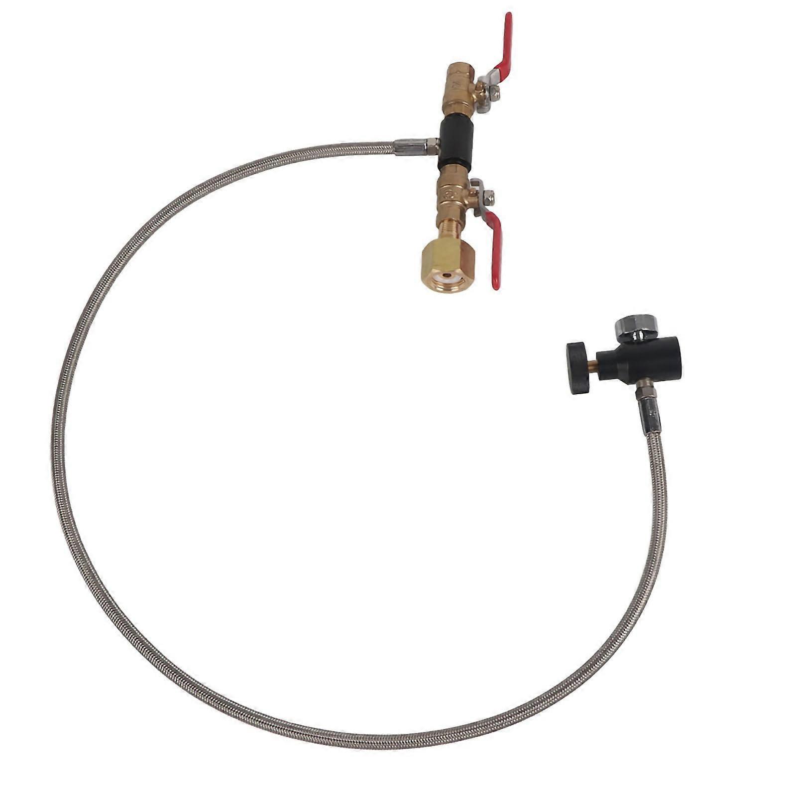 CGA320 CO2 Cylinder Refill Adapter with Hose For Filling Soda Tank 36 with Gauge