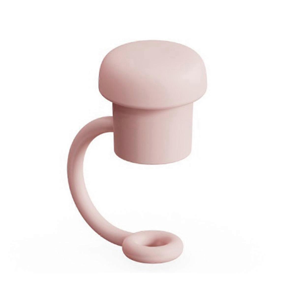 Verstellbare Strohhalmabdeckung, Durchmesser 6–10 mm, spülmaschinenfest, transparenter Saughalm-Staubstopfen, Rosa