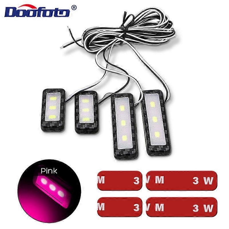 4pcs Car LED Interior Decoration Light Door Bowl Handle Atmosphere Lamp Inner Light Car Styling Accessories Styling Universal