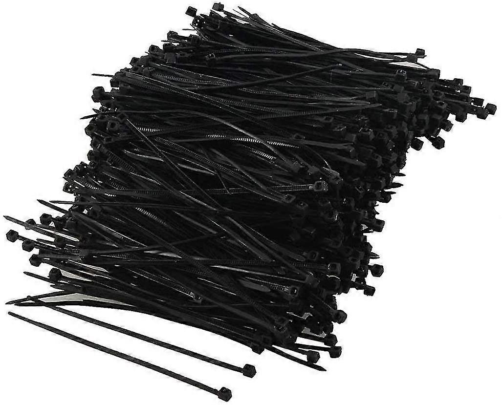 1000pcs Nylon Plastic Ties Cable Slide Tie (2x100mm, Noir)