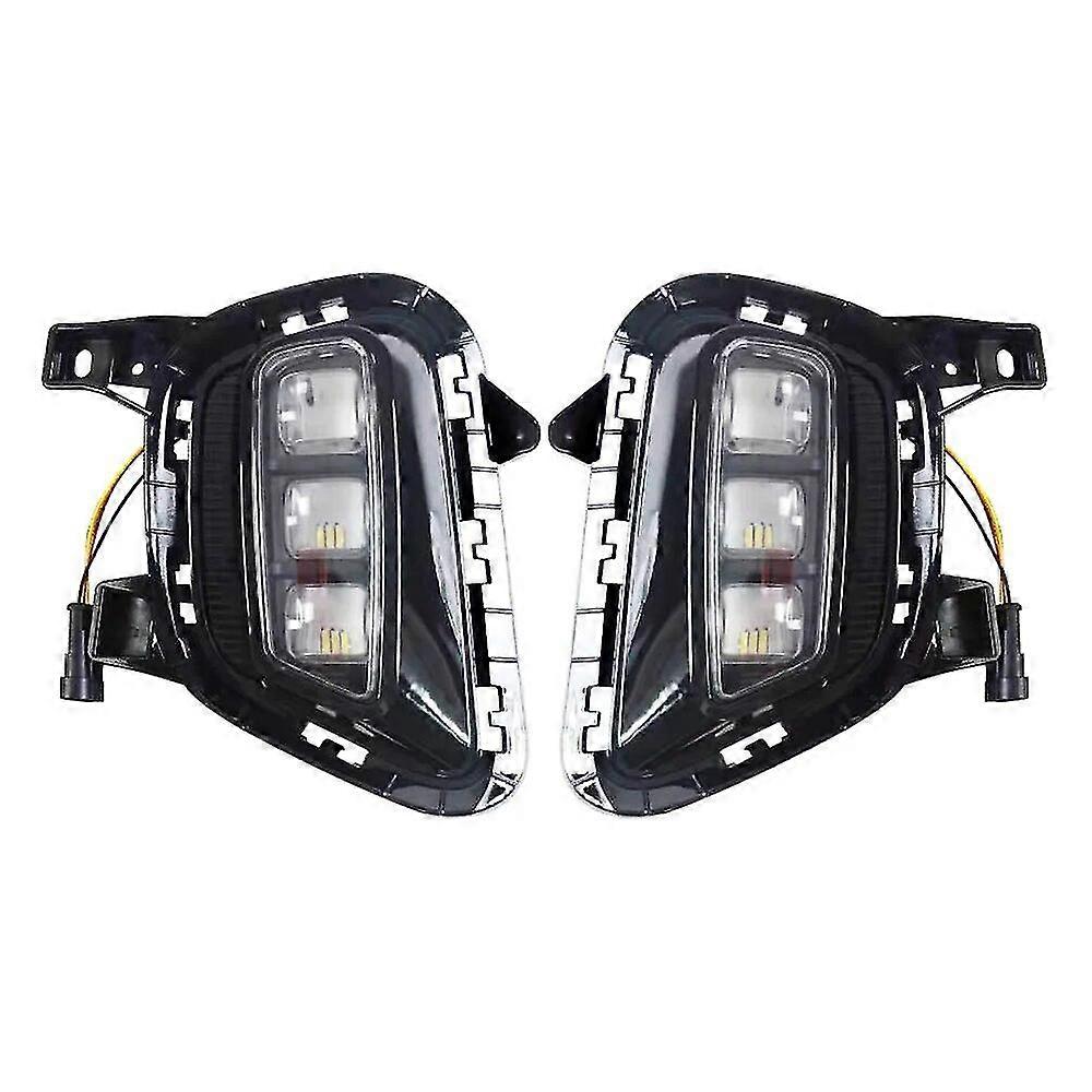 Car Flashing 1Set Auto lighting For Kia Sonet 2020 2021 Car Daytime Running Light Fog light Lamp LED DRL With yellow turn signal