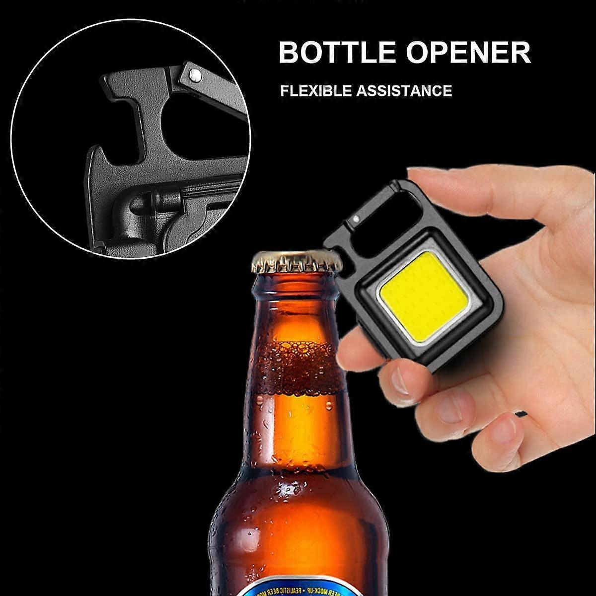Mini Lampada Da Lavoro LED Ricaricabile 2 Pezzi - 800 Lumen, Magnetica, Impermeabile IPX4, Con Apri Bottiglia E Moschettone