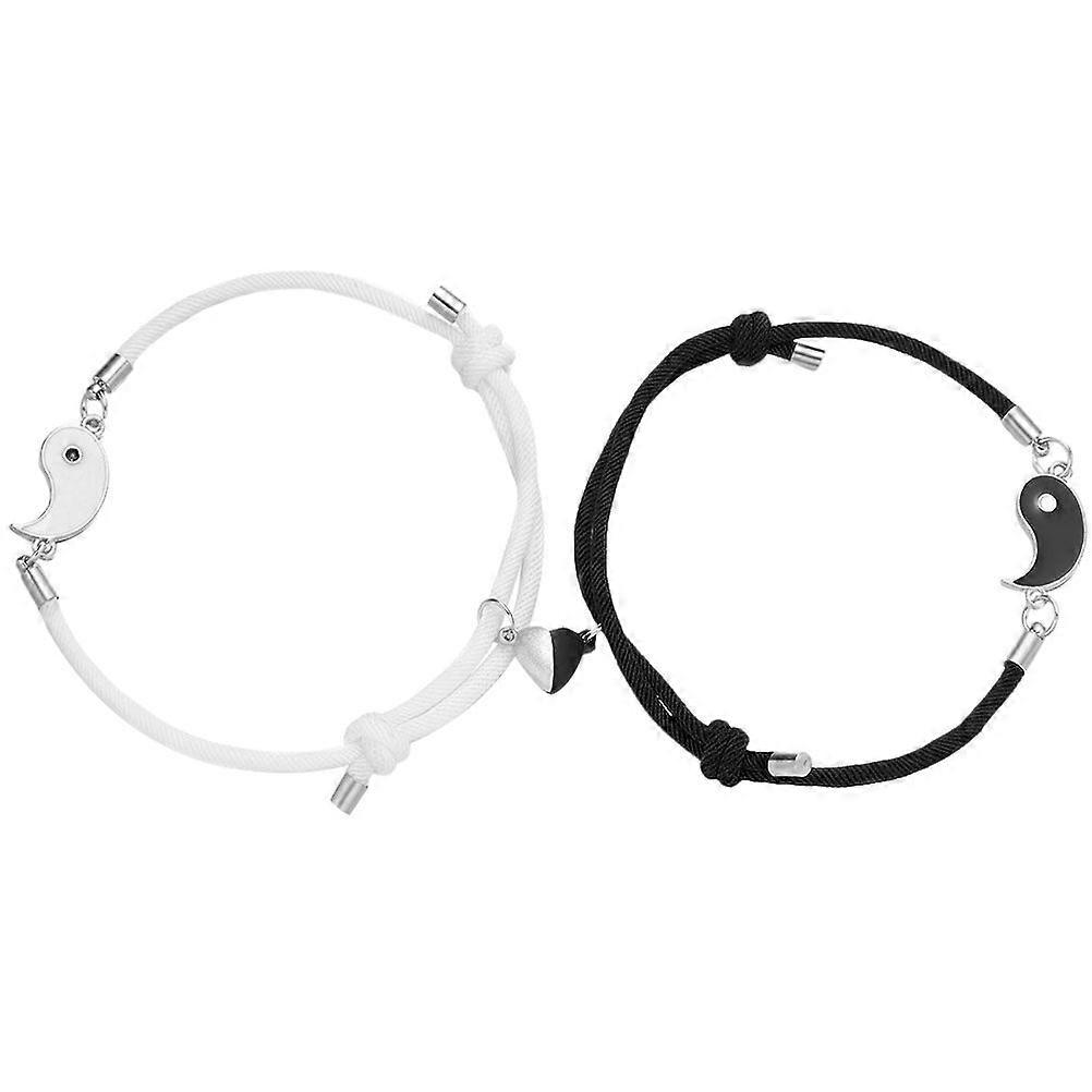 1 Pair Couple Bracelets Lover Matching Bracelets Adjustable Bracelets Decorations
