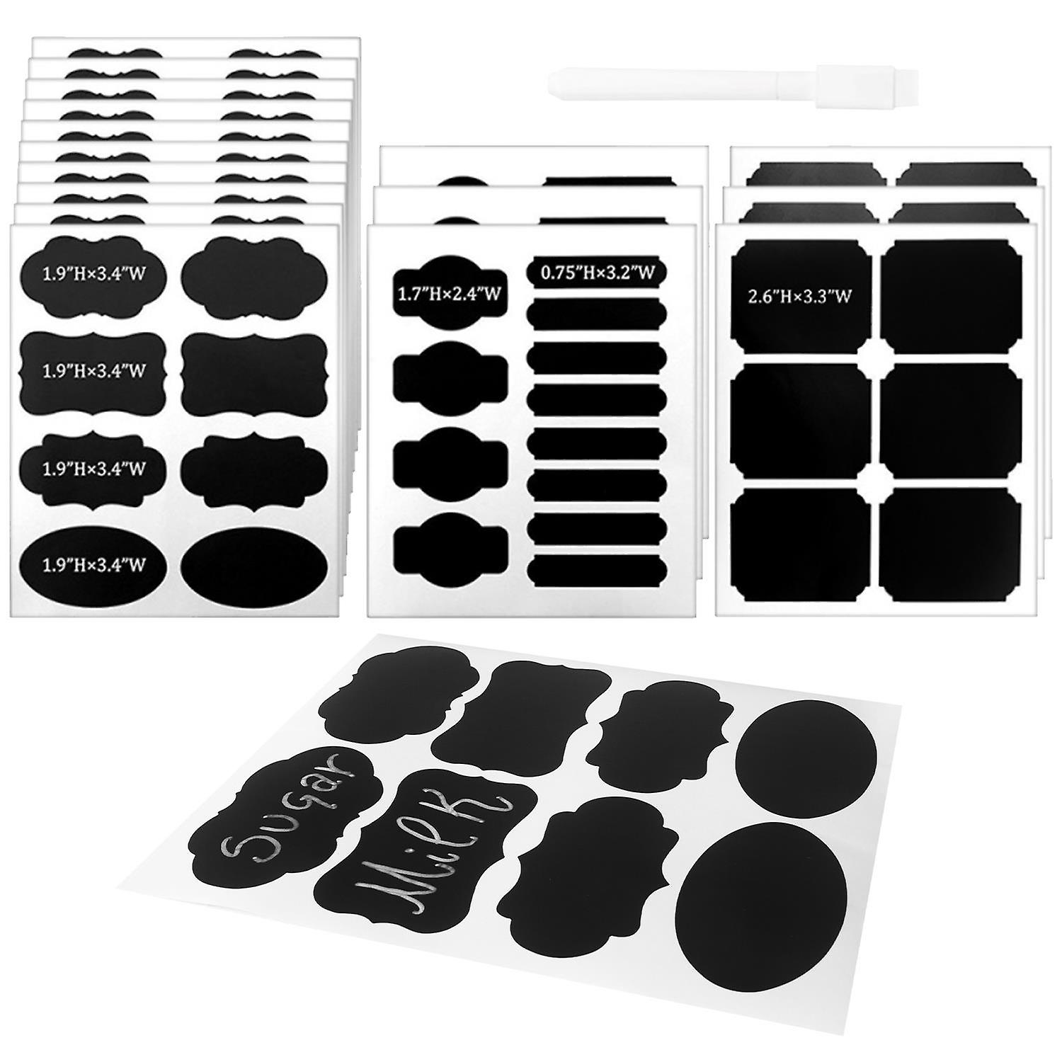 116Pcs Removable Chalkboard Labels with Erasable & Chalk for Jars & Canisters