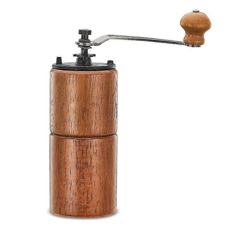 Manual Coffee Bean Grinder Wooden Mill With Cast Iron Burr, Large Capacity Hand Crank,(brown Wood)