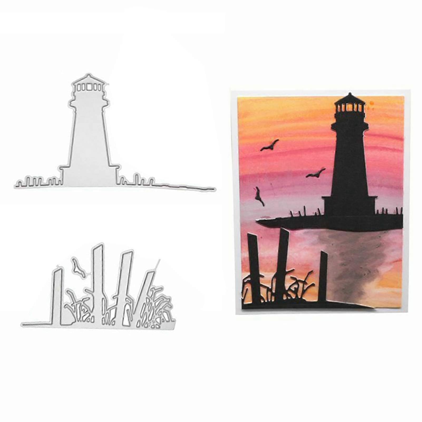 Lighthouse Shape DIY Cutting Die Embossing Craft Tool Template Model Decor Mold mengxi