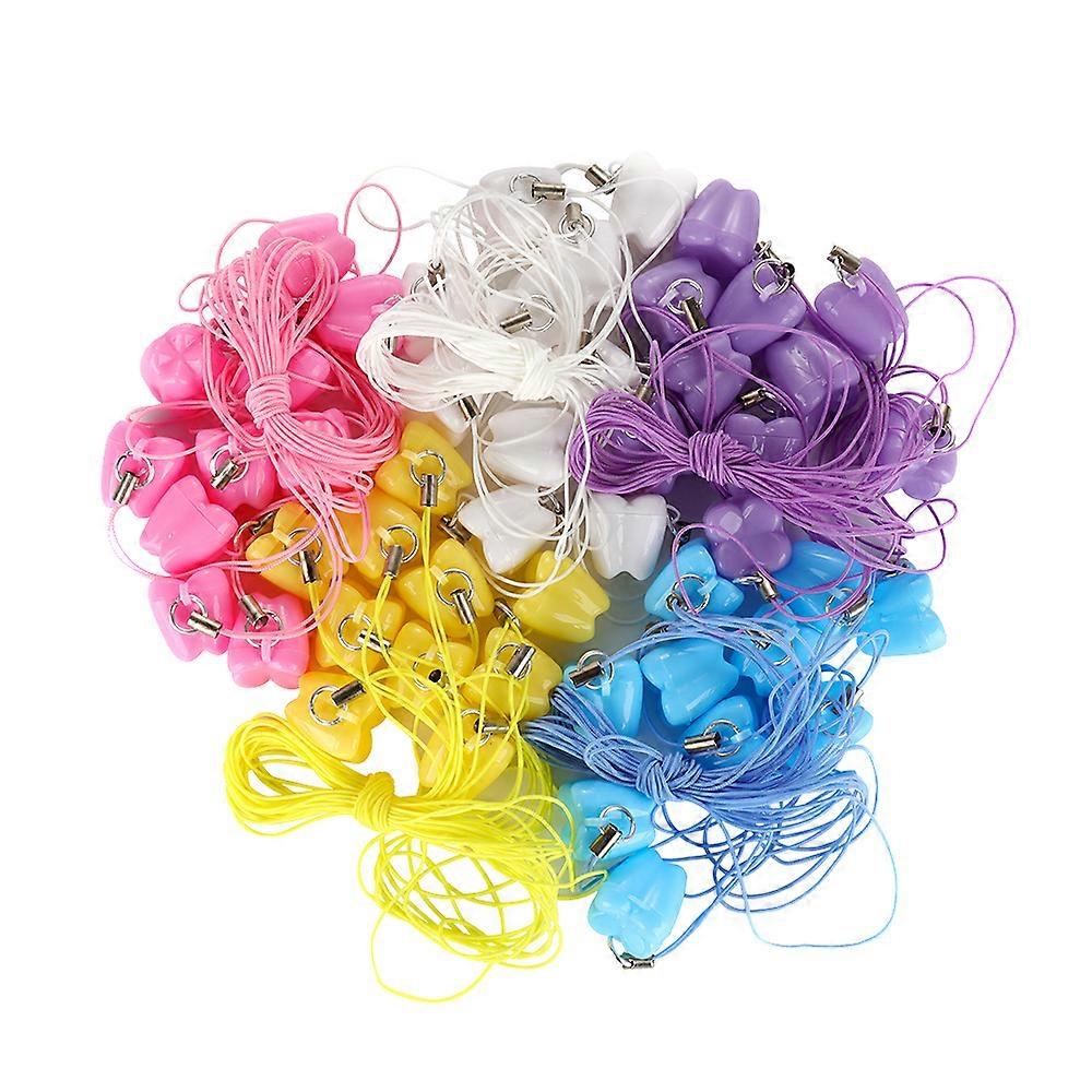 50個の歯の形のミルクの歯の箱子供のお土産は赤ちゃんの歯の箱を保存する子供の歯のミニ収納ボックス