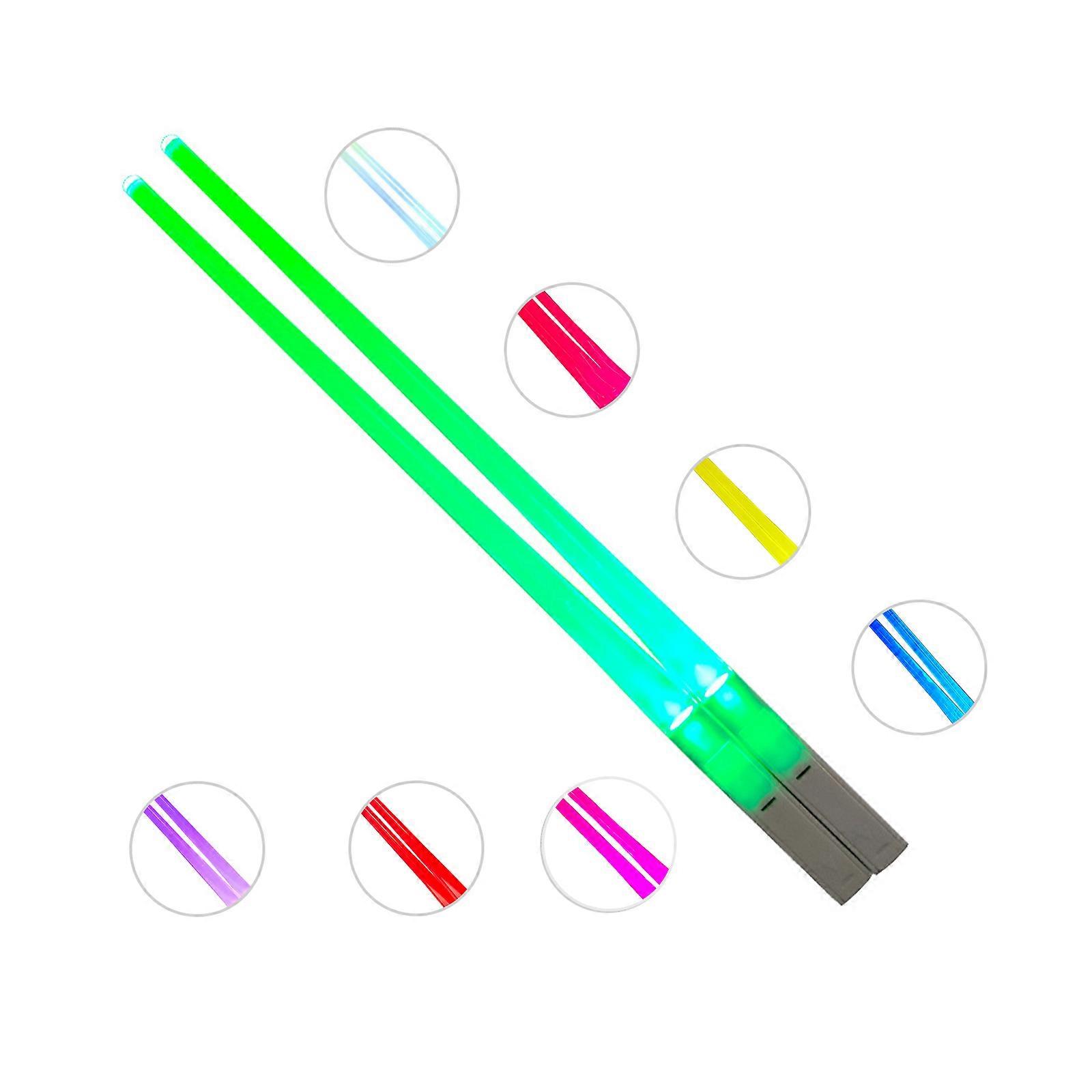 Chopsticks Light Up LED Glowing Light Saber Chop Sticks Reusable 9 Colors Nice