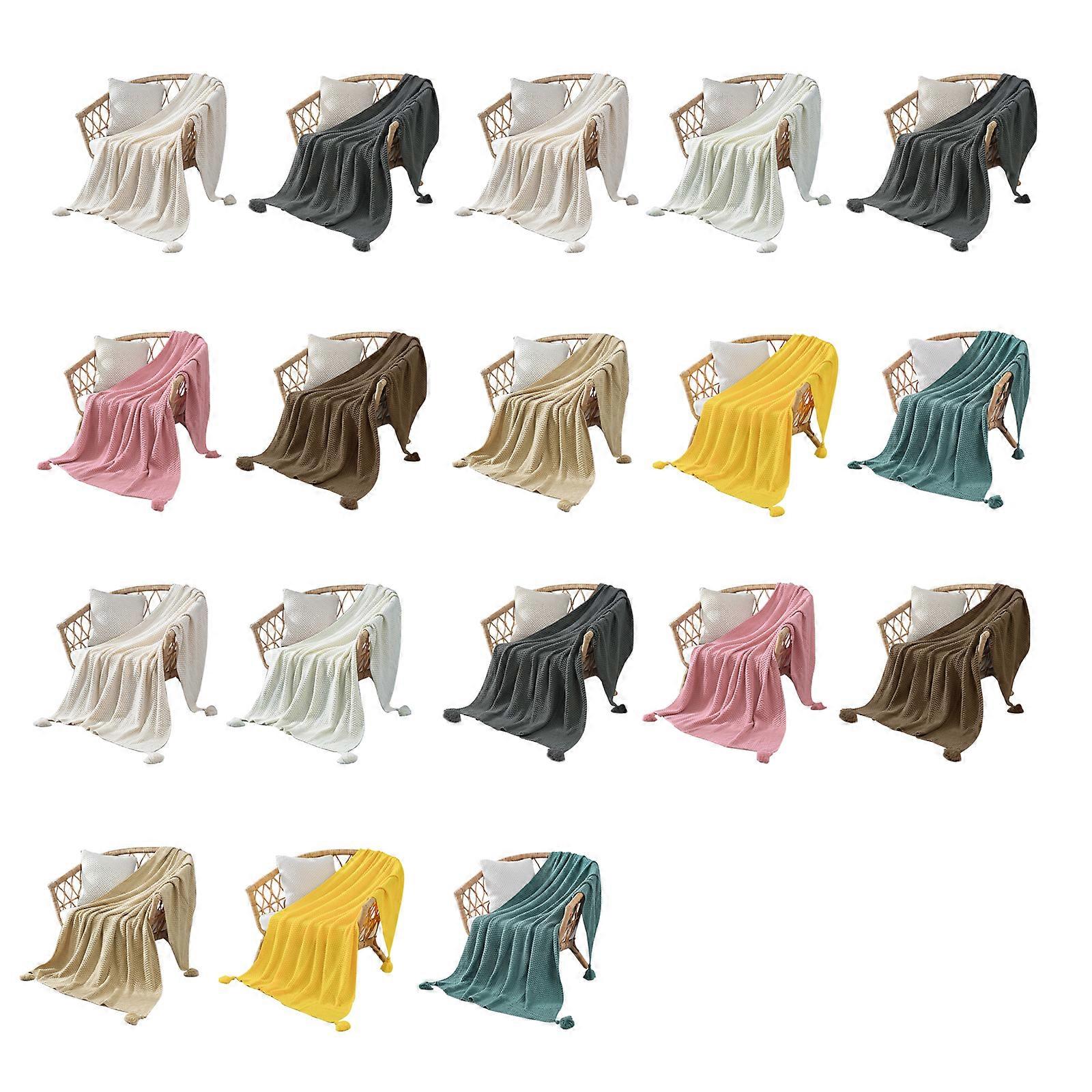 2023 Neu, Sofadecke mit Quaste gestrickt Heimtextil handgestrickter Schal warm weich
