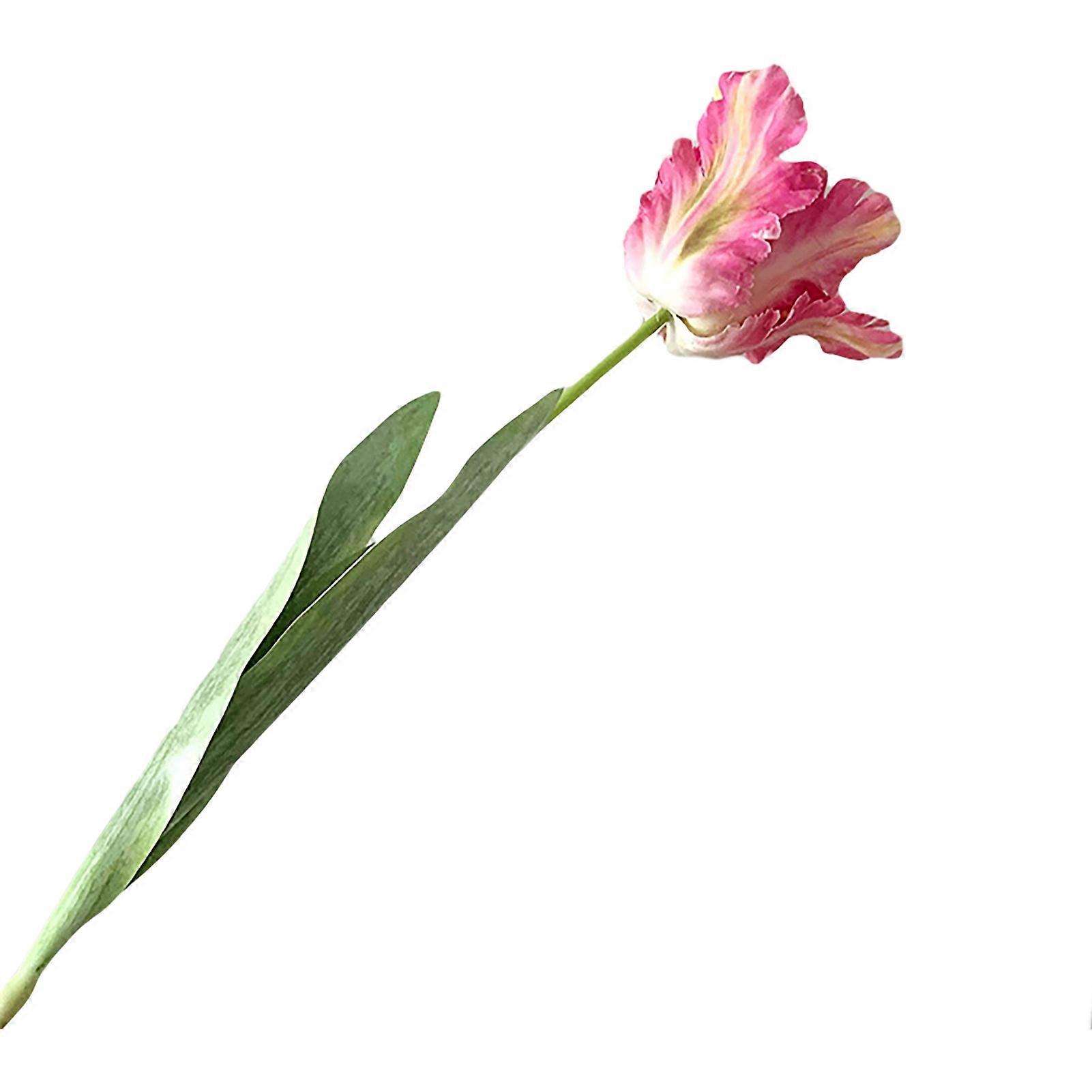 JIKAIX 1Pc Artificial Flower Vivid Decorative 68cm 3D Parrot Tulip Real Touch Fake Flower Decor for Home