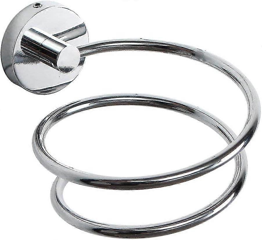 لحامل مجفف شعر الحمام المصنوع من الفولاذ المقاوم للصدأ - منظم أدوات العناية بالشعر المطهي بالكروم المثبت على الحائط ، تصميم موفر للمساحة