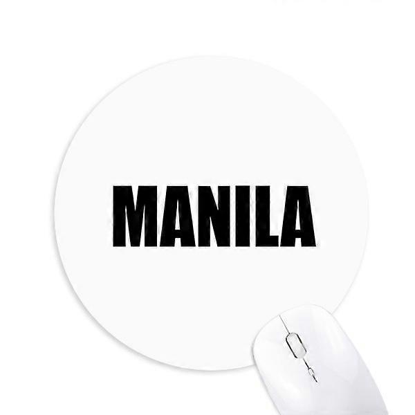 Manila Philippines City Name Round Non-Slip Rubber Mousepad Game Office Mouse Pad