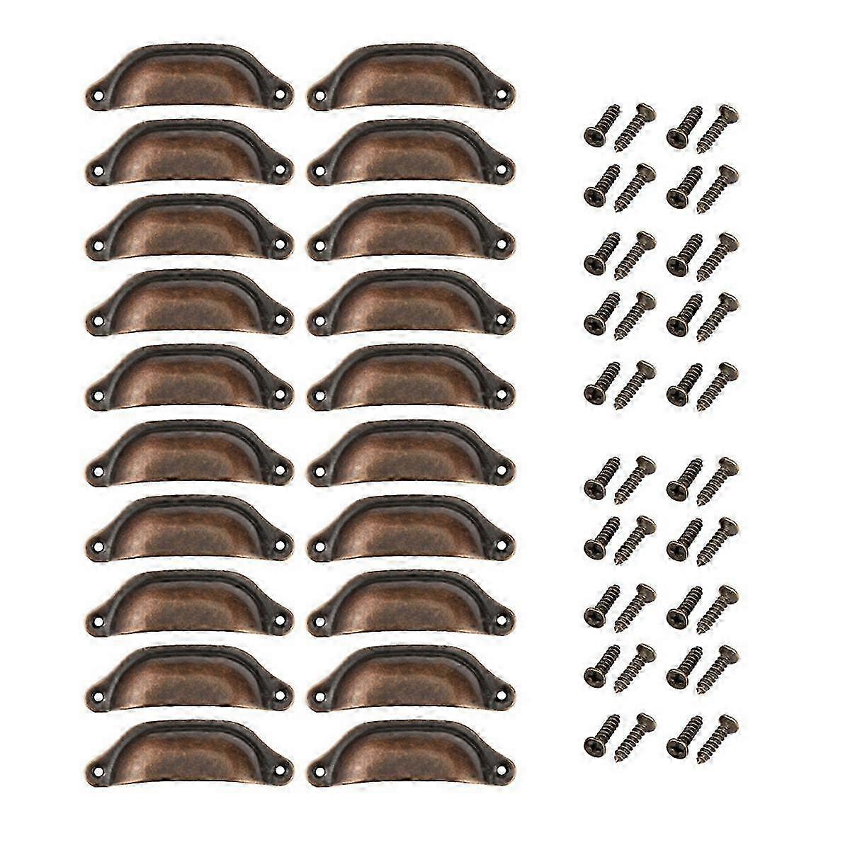 20pcs Antique Iron Drawer Knobs Pulls Handles - Vintage Kitchen Cabinets Furniture Wardrobe Pull Ha