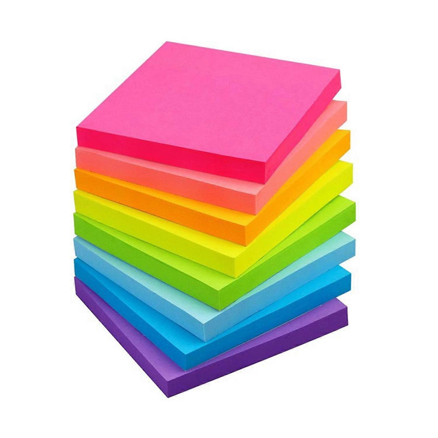 Sticky Notes Set 8 Colors Heart Square Shapes Removable Clean Smooth Writing Sticky Notes Home
