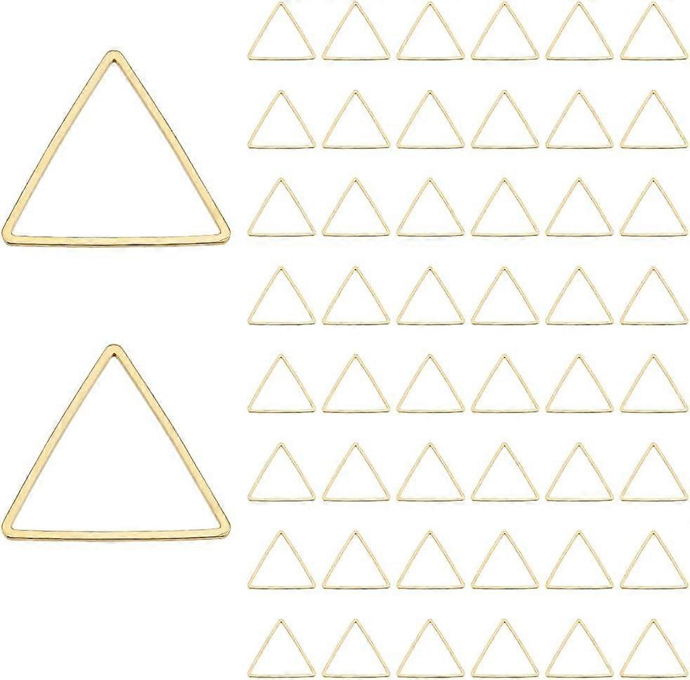 50pcs Triangle Open Bezel Charm Blank Frame Hollow Pendant for UV Resin Crafts Jewelry Making Golden