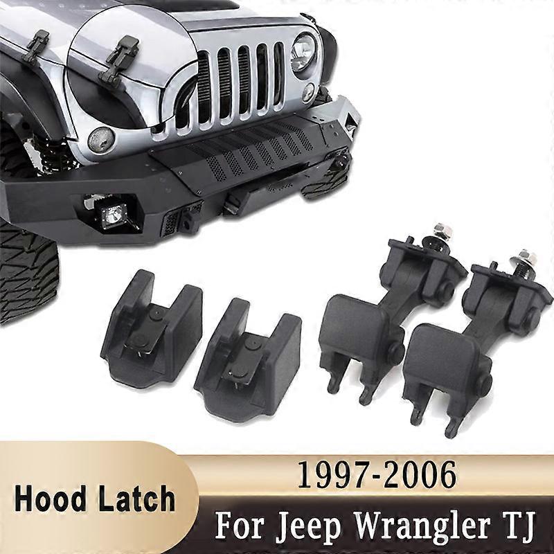 1 زوج ABS غطاء محرك السيارة المزالج المصيد والأقواس مع أجهزة التركيب (المكسرات) لجيب رانجلر TJ 1997-2006 OEM Bolt-On استبدال