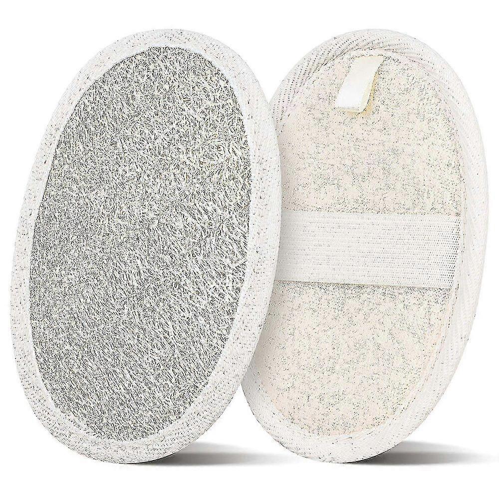 2 Pack Of Loofah Sponge Mats With Natural Loofah And Terry Cloth Exfoliation For Spas, Baths And Showers.