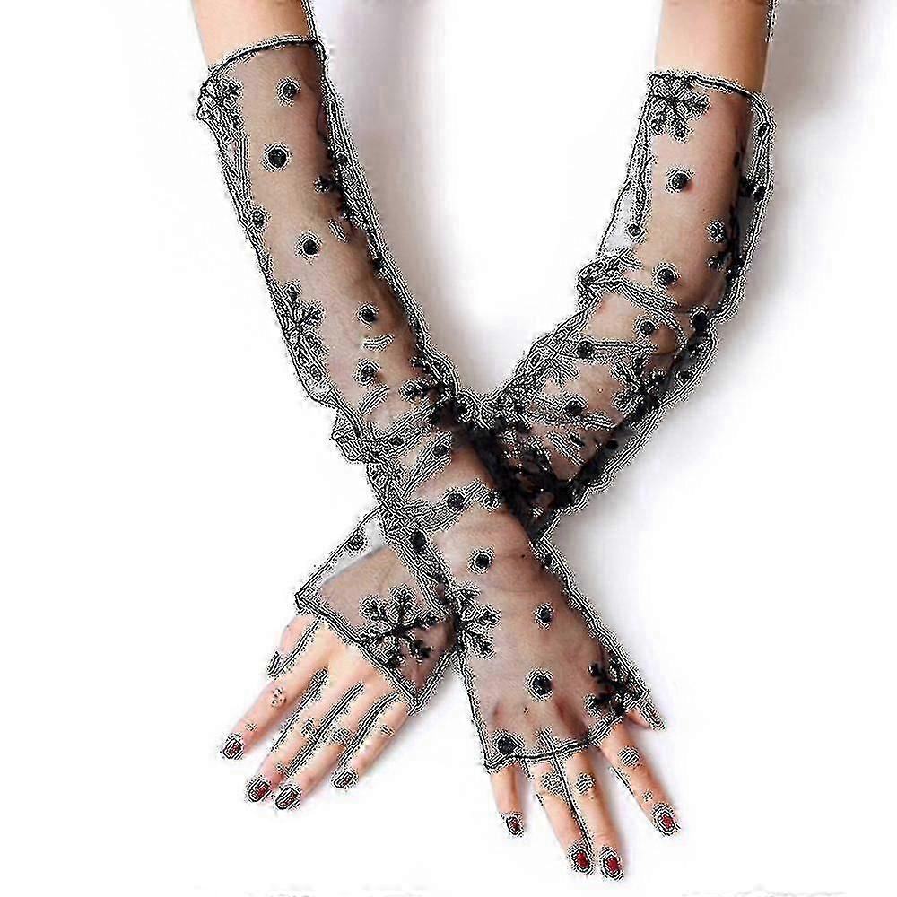 Black Transparent Mesh Ice Silk Sleeves