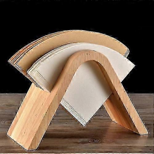 Coffee Filter Paper Box Storage Rack Base Bracket Display Stand Wooden V-shaped Filter Paper Holder-Good