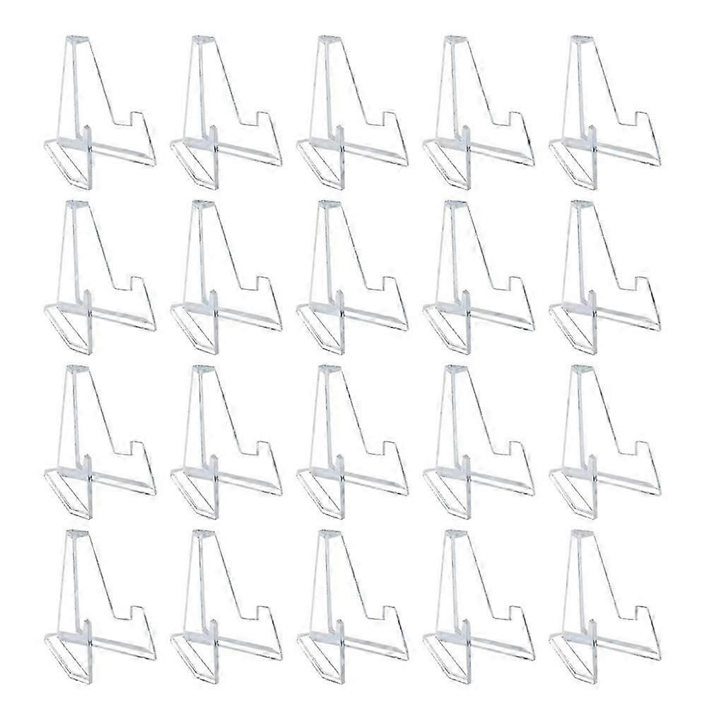 20 Pack Mini Clear Acrylic Easel Display Stands 2.2inch Mini Coins Medals Display Easel Holders Badge Show Stand