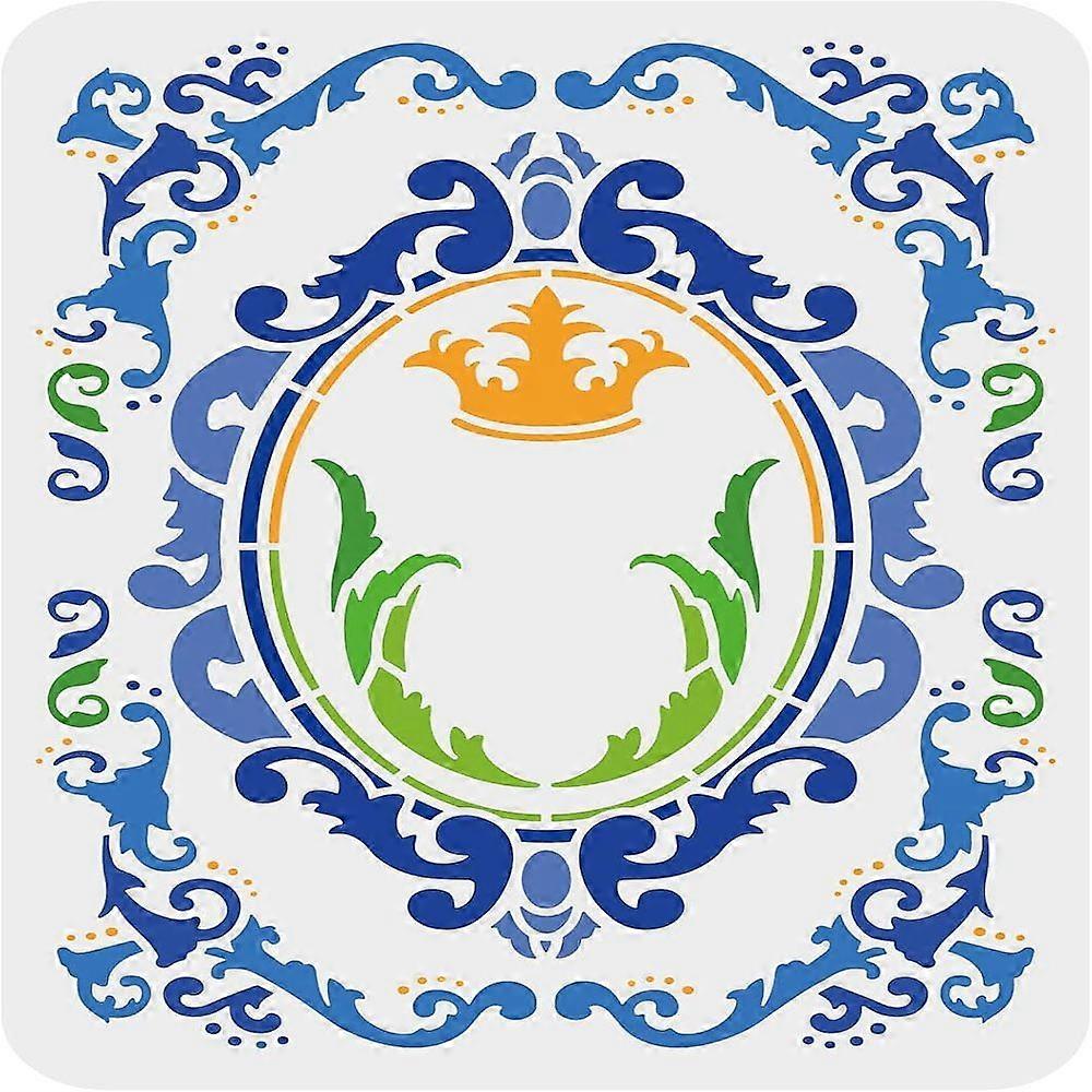 1pc Large Plastic Reusable Drawing Painting Stencils Templates for Painting on Scrapbook Fabric Tiles Floor Furniture Wood Rectangle Floral Pattern 29