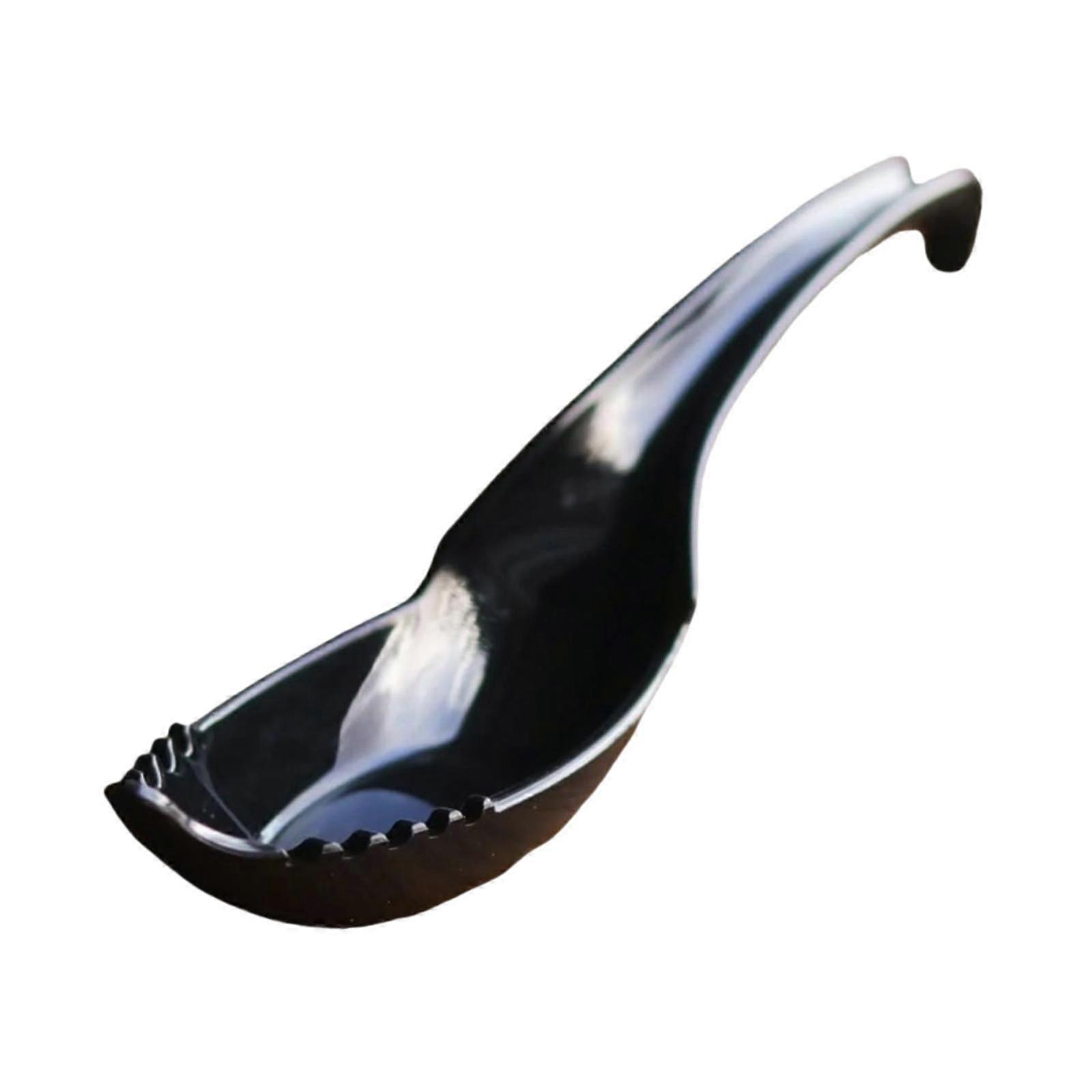 Ramen Soup Spoon Multifunctional Tableware Ramen Noodle Soup Spoon with Fork black
