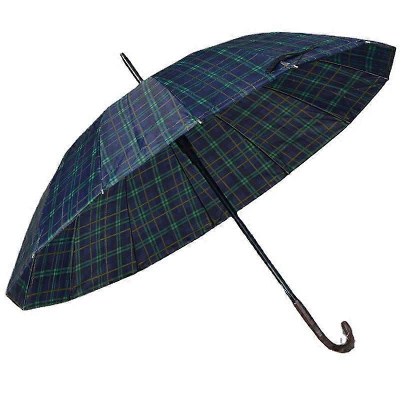 Auto Open Windproof Umbrella with Stylish Wood Handle, Compact Folding Design for Rain and Sun Protection