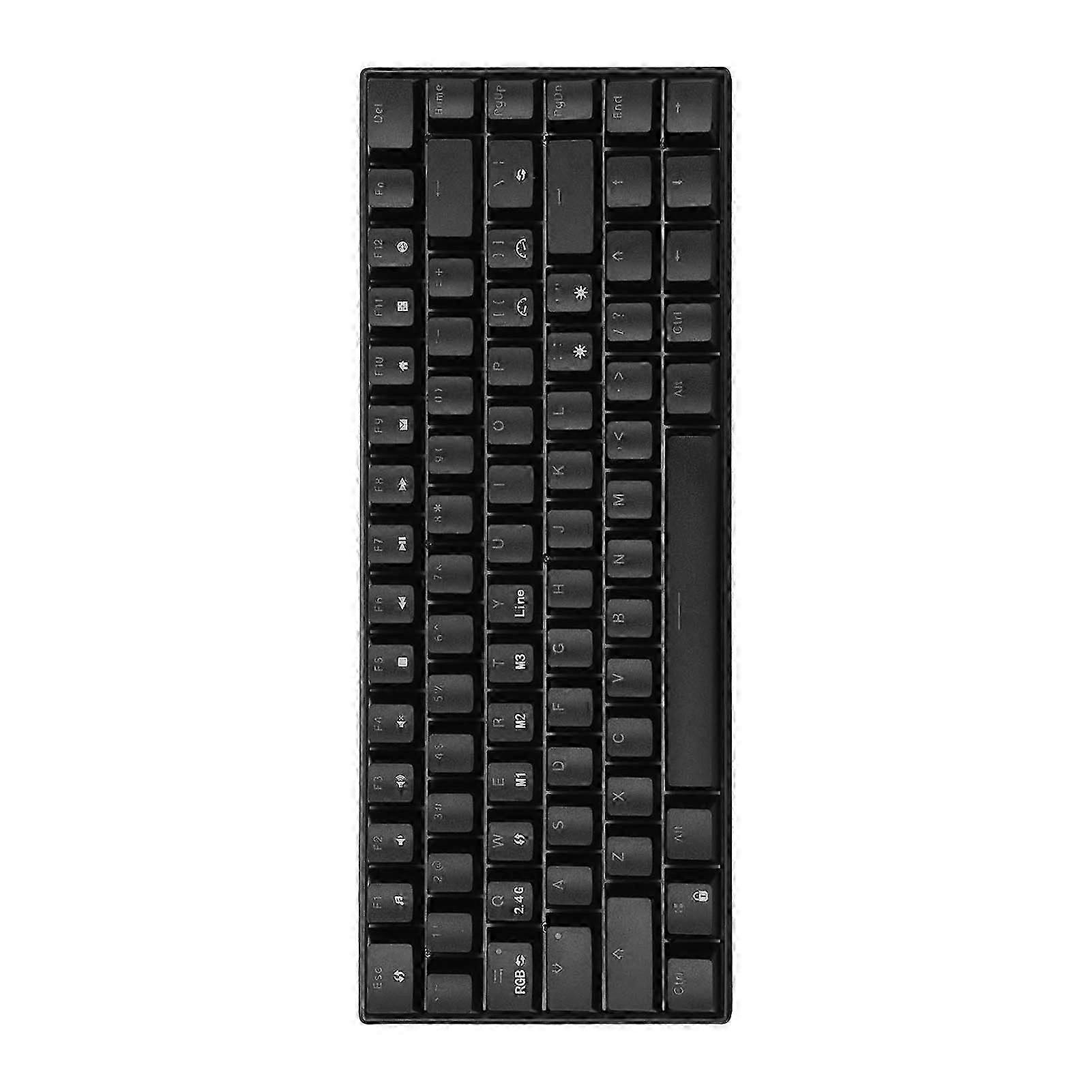 Mechanical Keyboard 82 Key Rgb 3 Connection Modes Black Ergonomic Layout Computer Keyboard For Office 5v Dcred Switch