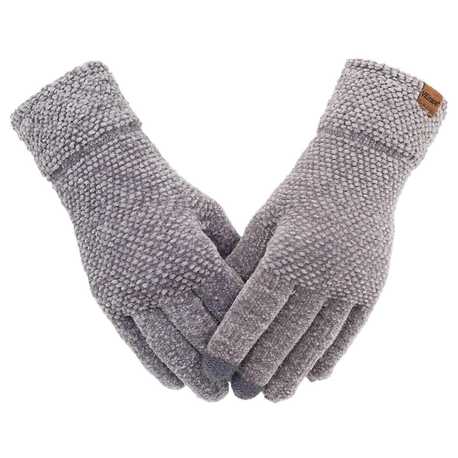 Warm Chenille Knit Gloves for Touchscreen Texting, Soft Warmth, One Size Fits Most, Winter Color Options
