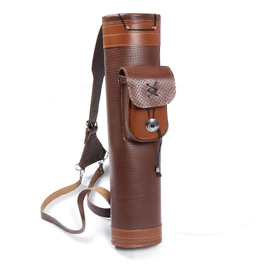 Traditional Leather Handmade Arrow Holder Shoulder Back Quiver Bow Large Pouch with Straps Bag Belt
