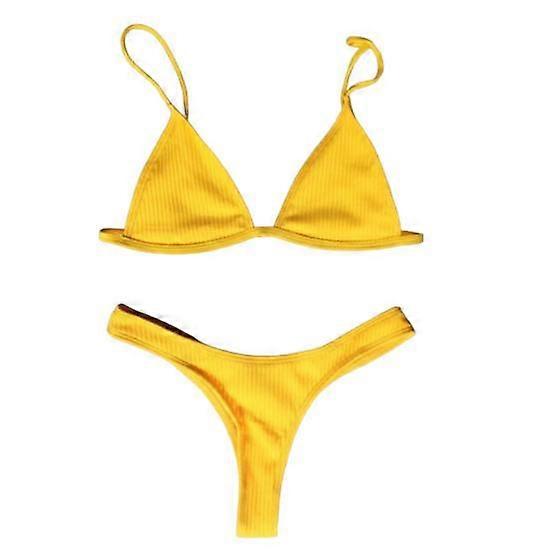 2 Pcs/Set Lady Swimwear Padded Bathing Breathable G-string Swimwear Garment