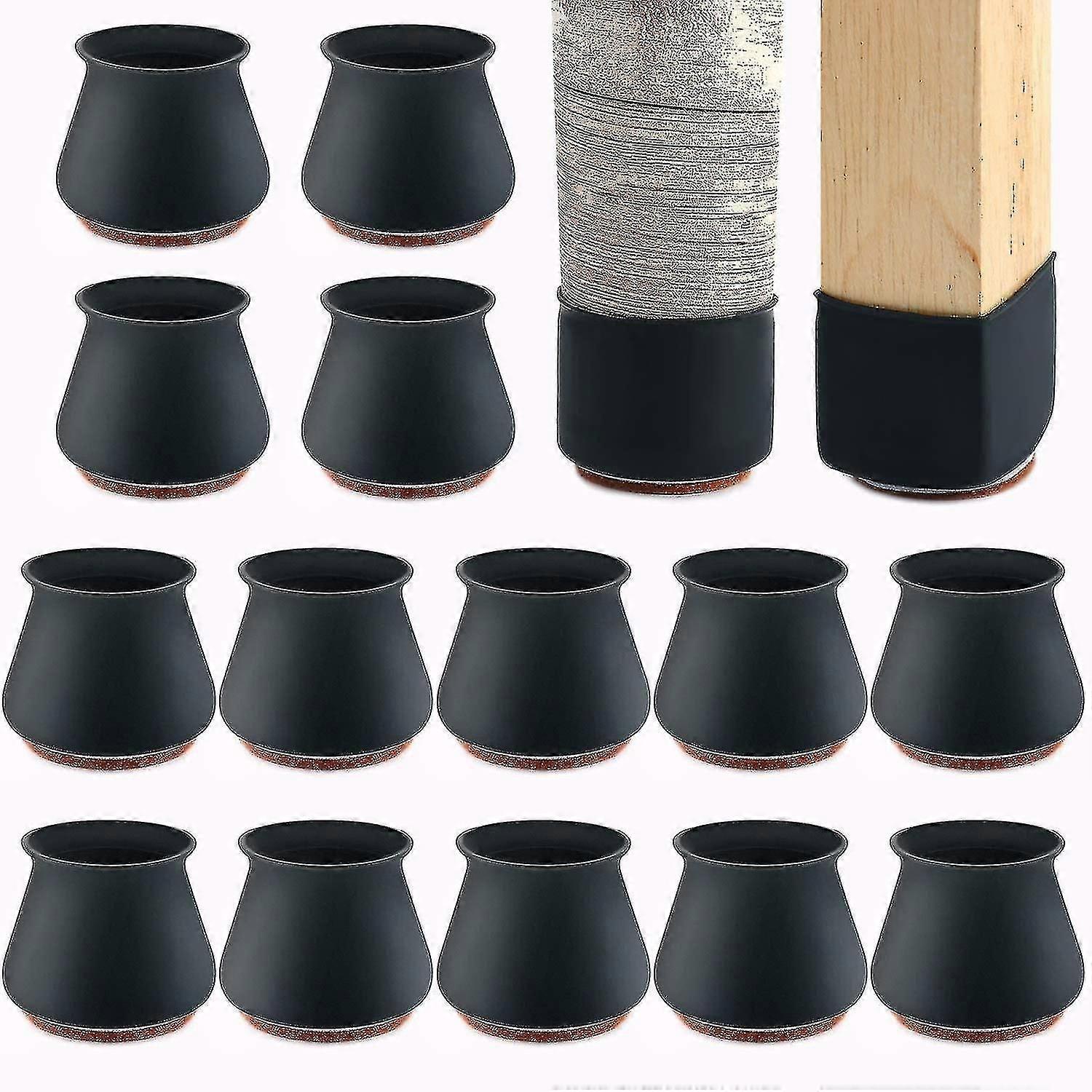 Chair Leg Protectors,16 Pcs Silicone Felt For Hardwood Floors