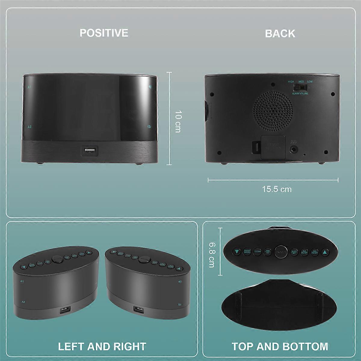 Extra Loud Alarm Clock with Wireless Bed Shaker,Vibrating Dual Alarm Clock for Heavy Sleepers, Deaf and Hearing-Impaired