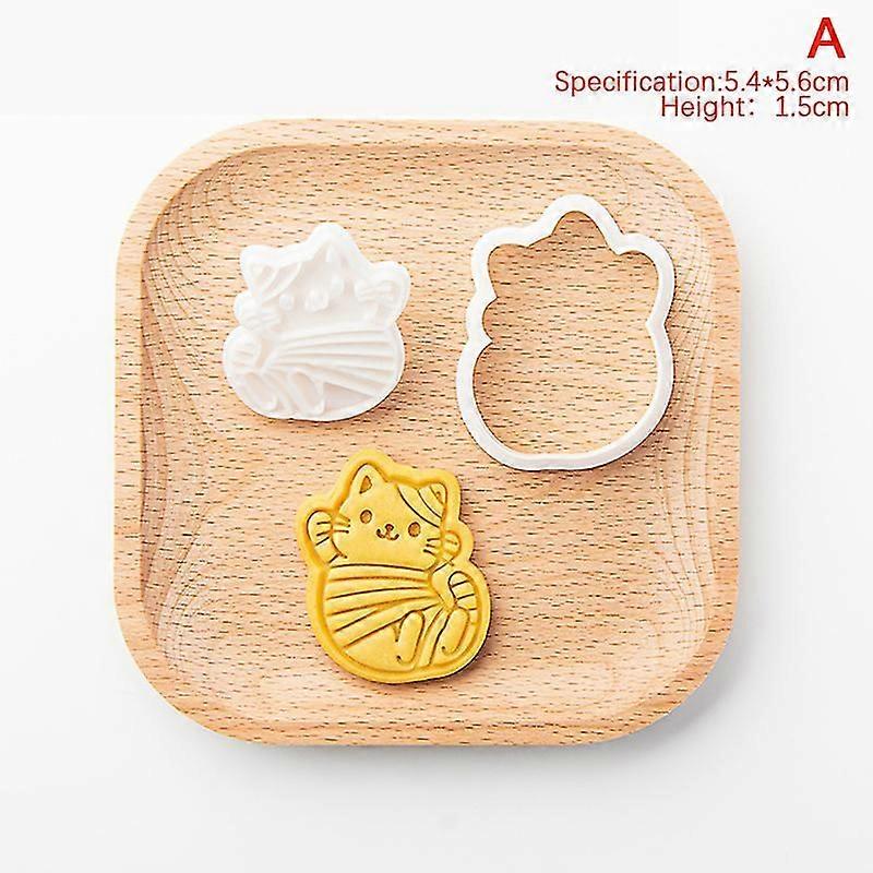 Halloween Kitten Cookie Mould Ghost Cute Cartoon Kitten Cat Shape Baking Tool