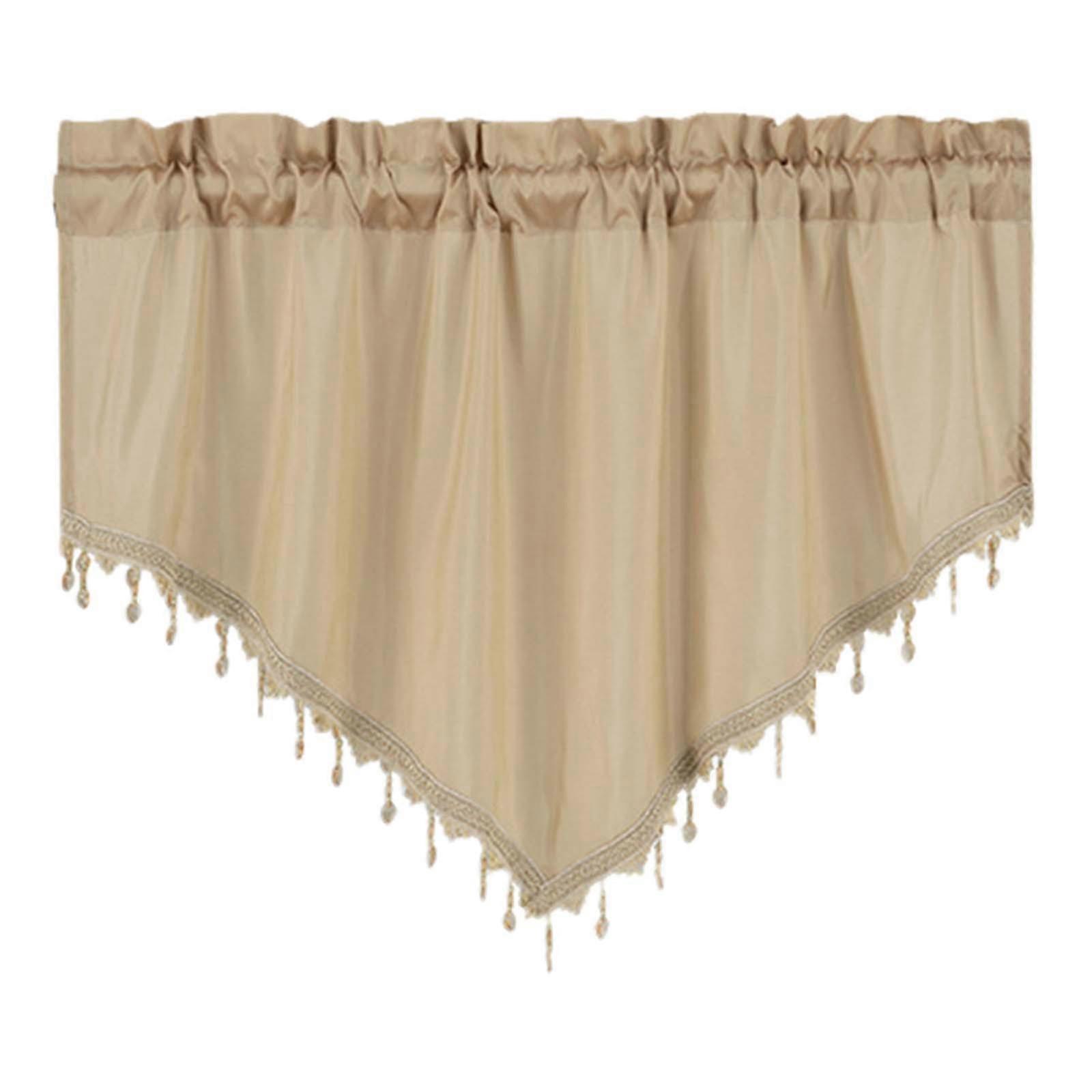 Short Curtains Solid Color - Triangular Curtains Household Through Rod Curtains